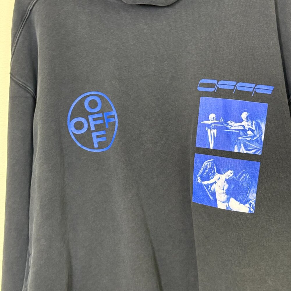 Off White Funnel Neck Sweatshirt tee FW19 in Black S Virgil Abloh - Picture 2 of 11